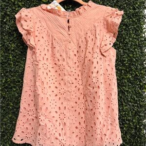 NWT Pink Eyelet Women's Top